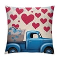 thumbnail image 1 of GOSMITH  Happy Valentine’s Day Throw Pillow Covers  Blue Truck Bicycle with Love Heart Rose Flowers Farmhouse Decorative Pillow Cases Romantic Style  Cushion Cover, 1 of 5
