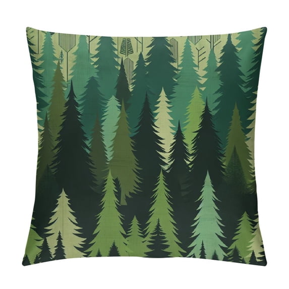 GOSMITH Happy Winter Merry Christmas Pine Tree Decorative Throw Pillow Cover Cushion Case for Outdoor Home Sofa (Beige Pine)