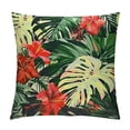 thumbnail image 1 of Leisuo  Hawaii Throw Pillow Cover Retro Tropical Hibiscus Flowers Leaves Green Plants Summer Decor Lumbar Pillow Case Cushion for Sofa Couch Bed White, 1 of 5