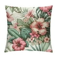 thumbnail image 1 of GOSMITH Hawaiian Tropical Leaf Square Throw Pillow Cover Palm Banana Leaves Spring Hibiscus Plumeria Floral Plant Decorative Pillow Case Home Decor Pillowcase, 1 of 5