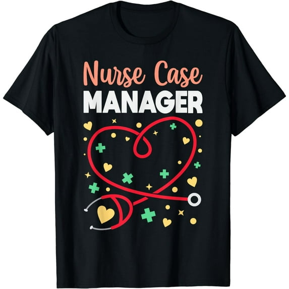 GOSMITH Heart Nurse Case Manager Stethoscope T-Shirt black