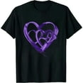 thumbnail image 1 of GOSMITH Heartbeat Purple Ribbon Domestic Violence Awareness T-Shirt, 1 of 3
