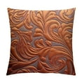 thumbnail image 1 of GOSMITH  Heavy Embossing Throw Pillow Cover, Classis Floral Anaglyph Fabric, Euro Sham, European Throw Pillow Cover, Indoor/Outdoor - (10 Rust), 1 of 5