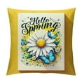 thumbnail image 1 of GOSMITH  Hello Spring Lumbar Decorative Rectangle Pillow Cover, Daisy Flower Yellow Porch Patio Outdoor Pillowcase, Floral Butterfly Seasonal Sofa Couch Cushion Case Home Decor, 1 of 5