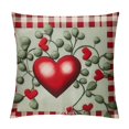 thumbnail image 1 of GOSMITH  Hello Valentine Love You More Eucalyptus Leaves Throw Pillow Covers, Buffalo Plaid Polka Dot Stripes Love Hearts Cushion Case Decoration for Sofa Couch, 1 of 5
