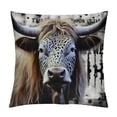 thumbnail image 1 of GOSMITH  Highland Cow Pillow Cases Cushion Covers Kids Highland Cattle Throw Pillow Covers   Soft Leopard Print Decorative Throw Pillowcases forWood Grain Grey Brown Cushion Cases, 1 of 5