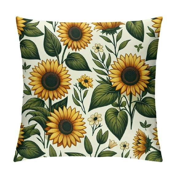 Leisuo Home Sweet Home Sunflower Yellow Throw Pillow Covers, Summer Seasonal Decorations for Home