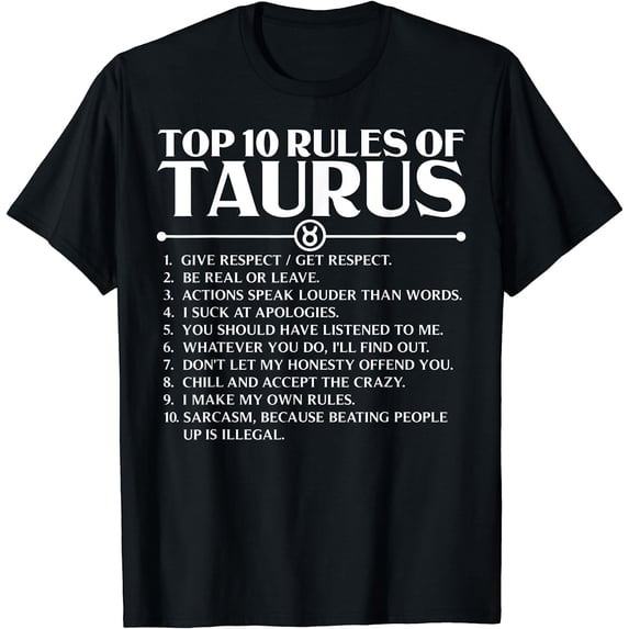 GOSMITH Horoscope Symbols Astrology Sign Taurus T-Shirt 143742-black