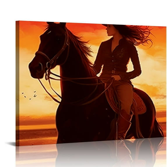GOSMITH Horse Decor Wall Art Rustic Western Horse Picture for Wall Decoration Farmhouse Country Horse Painting Inspirational Canvas Print Modern Home Artwork Bedroom Bathroom Gift