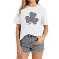 thumbnail image 1 of GOSMITH Houndstooth Clover Black White Lucky Good Luck Women's Summer Tops black, 1 of 5
