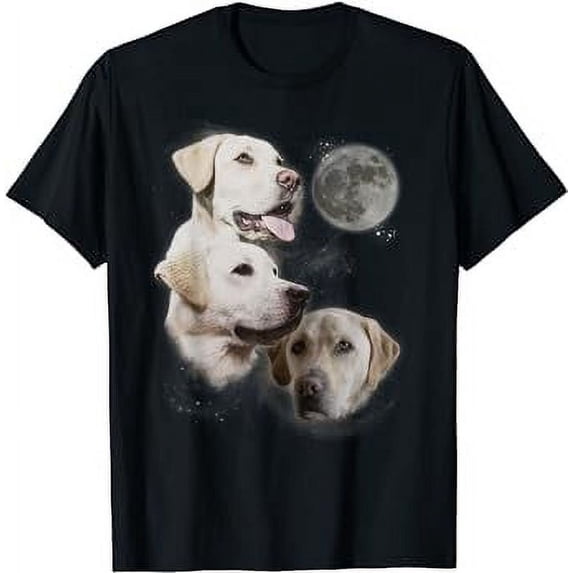 Leisuo Howling at the Moon Shirt - Funny Yellow Labrador Retriever T-Shirt black