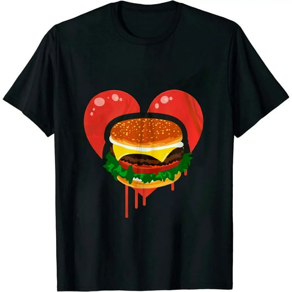 GOSMITH I Love Burger Cheeseburger Unhealthy Eating T-Shirt