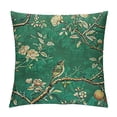 thumbnail image 1 of GOSMITH  Ink Painting Watercolor Birds Flowers Fruits Tree Green Decorative Lumbar Throw Pillow Cover Case Home Living Room Bed Sofa Car White, 1 of 5
