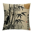 thumbnail image 1 of GOSMITH Ink Wash Painting Throw Pillow Cover Plum Blossom Chrysanthemum Orchid Bamboo Cushion Covers Traditional Chinese Calligraphy Culture Home Decorative Pillowcases, 1 of 5