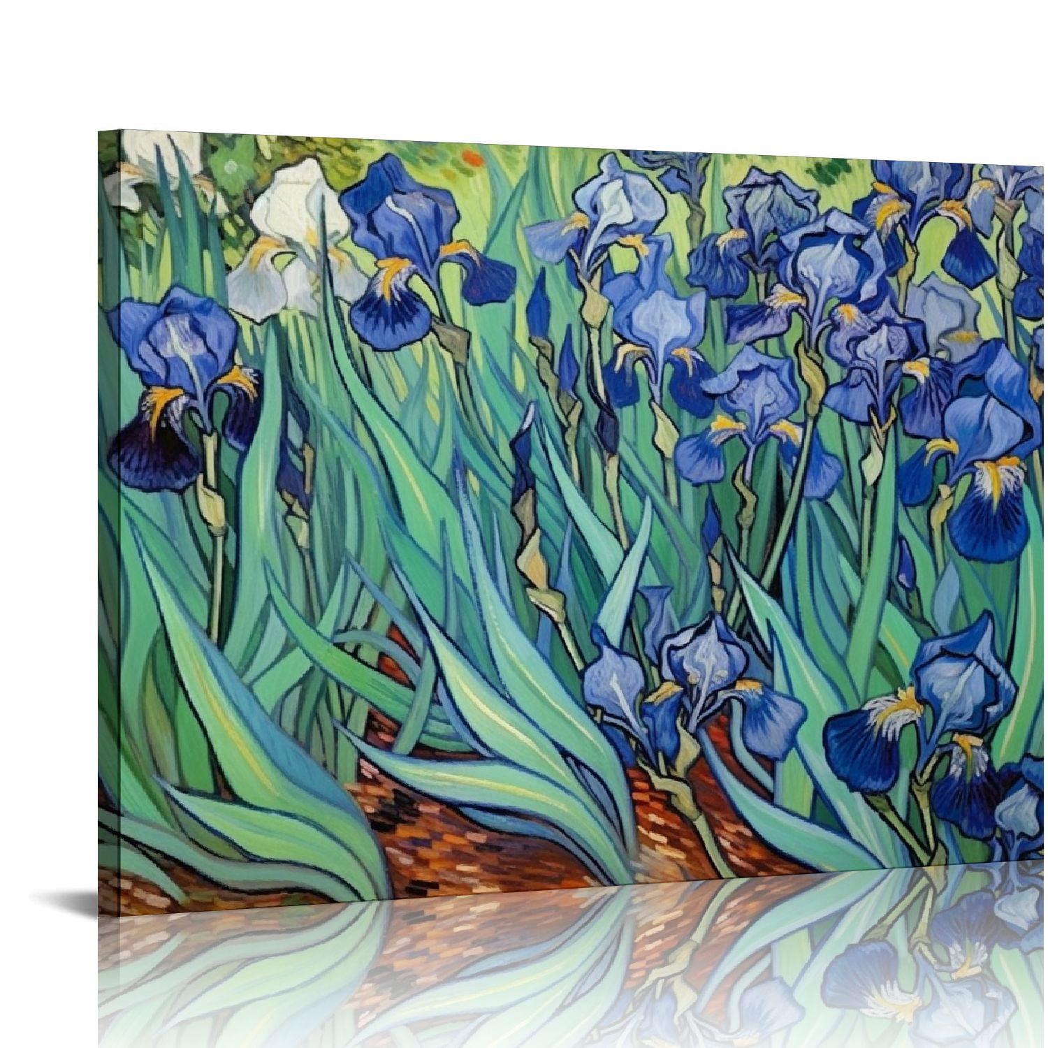 GOSMITH Irises Large Modern Gallery Wrapped Floral Giclee Canvas Print ...
