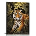 thumbnail image 1 of GOSMITH  Jungle Animal Canvas Wall Art Tiger with Gold Leaves Painting Pictures African Theme Prints Artwork for Living Room Dressing Room Bathroom Decor, 1 of 4