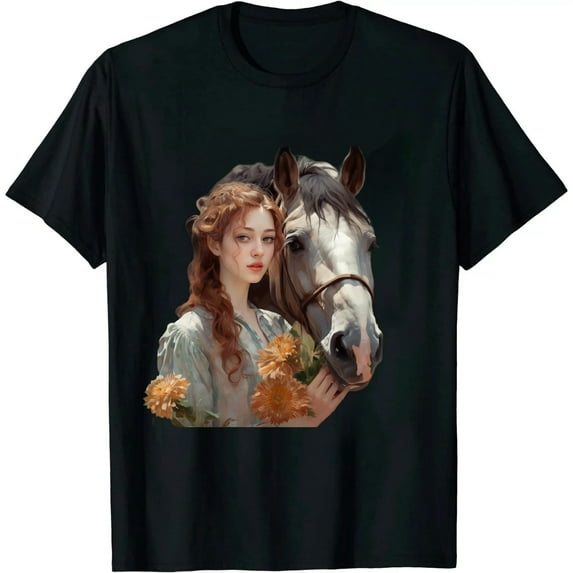 GOSMITH Just A Girl Who Loves Horses Vintage Horse Women Girls T-Shirt