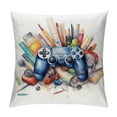 thumbnail image 1 of GOSMITH Just One More Game Square Throw Pillow Case Computer Games Doodles Cushion Cover for Game Boys Bedroom Playroom, 1 of 5