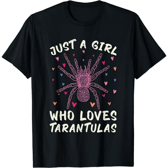 GOSMITH Just a Girl Who Loves Tarantulas Halloween Spider Enthusiast T-Shirt 211323-black