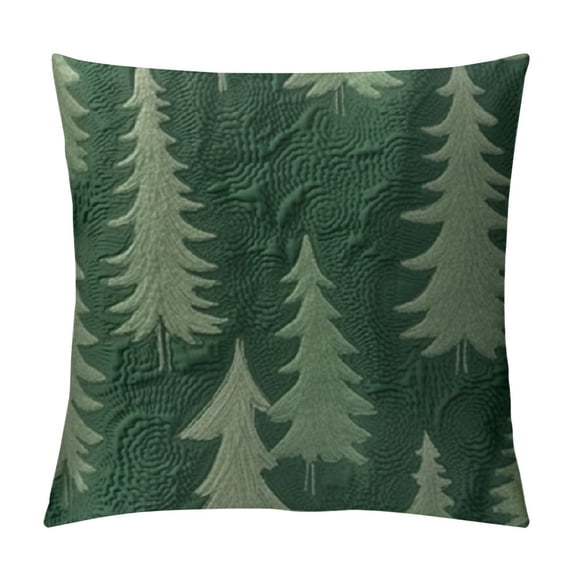 GOSMITH Kevin Textile Christmas Decorative Pillow Covers Soft Jacquard Throw Pillows Pillowcases for Couch Sofa Holiday Festivals Winter Home Decor, Dark Green