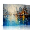 thumbnail image 1 of GOSMITH Landscape Modern 3D Oil Paintings on Canvas Hand Painted Large Abstract Canvas Wall Art Textured Lake View Artwork for Home Decorations Ready to Hang 20x16in, 1 of 4