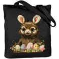thumbnail image 1 of Leisuo Large Tote Top Handle Shoulder Bags Funny Sloth With Eggs Basket Easter Rabbit Women's Shopping Bag 14.1x15.7in, 1 of 6