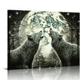 thumbnail image 1 of GOSMITH  Large Wolf Canvas Wall Art Wild Animal Pictures Full Moon Landscape Paintings Artwork Living Room Bedroom Home Decor, 1 of 4