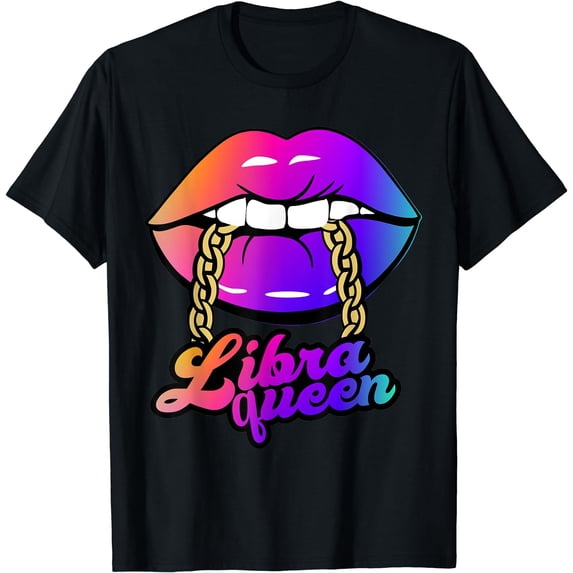 GOSMITH Libra Queen T-Shirt Women's Short Sleeve Polyester Round Neck Summer Tee 214651-black