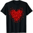 thumbnail image 1 of GOSMITH Love Heart Graphic Valentine's Day Women's Men T-Shirt black, 1 of 5