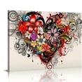 thumbnail image 1 of GOSMITH  Love Heart Wall Art Canvas Prints Colorful Flowers Painting Bedroom Wall Decor Abstract Floral Pictures for Living Room Bathroom Kitchen Office Home Decoration, 1 of 4