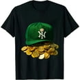 thumbnail image 1 of GOSMITH Lucky Baseball Leprechaun Hat Pile Golden Coins Irish Clover T-Shirt, 1 of 3