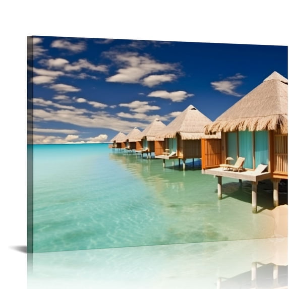 GOSMITH Maldives Wall Art Posters Canvas Prints Printing For Living Room Bedroom Home Office Decorations With Framed