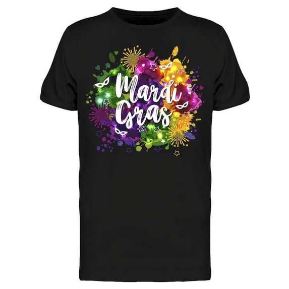 GOSMITH Mardi Gras Watercolor Design T-Shirt Men -Image by Shutterstock, Male Small 3xl