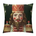 thumbnail image 1 of GOSMITH  Merry Christmas Nutcracker Decorative Throw Pillow Cover, Xmas Tree Cartoon Wooden Soldier Toy Porch Patio Outdoor Home Decor, Winter Holiday Women Girl Gifts Couch Cushion Case, 1 of 5