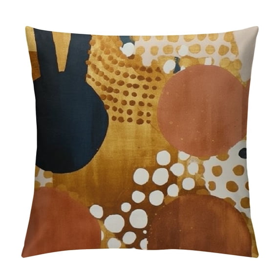 GOSMITH Mid Century Modern Boho Abstract Throw Pillow Covers Aesthetic Navy Blue Burnt Orange Pillow Covers Geometric Minimalist Decor for Couch Home Decor