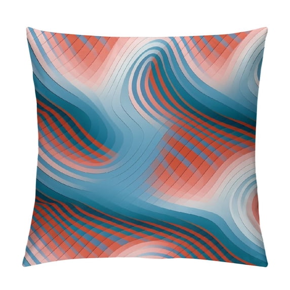 GOSMITH Mid Century Throw Pillow Cushion Cover, Simple 2 Colored Drop Shapes Abstract Symmetrical Grid Greyscale Background, Decorative Square Accent Pillow Case,