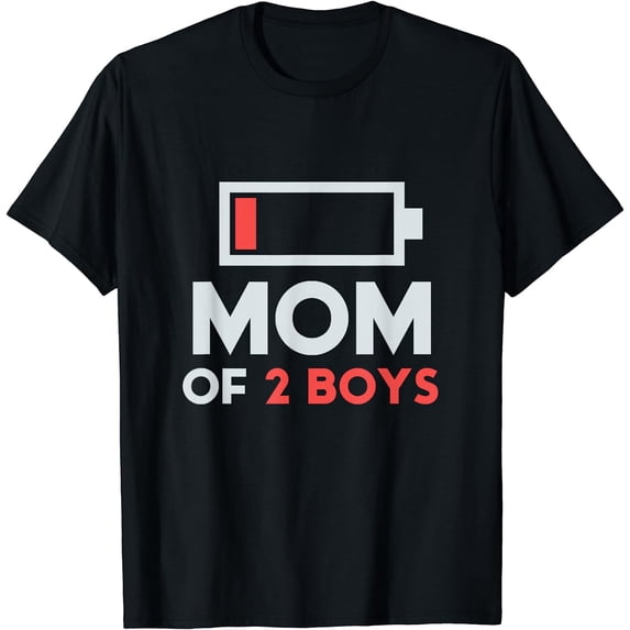 Leisuo Mom of 2 Boys Gift from Son Mothers Day Women T- 89911-black