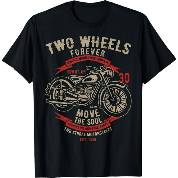 GOSMITH Motorcycle Shirt Two Wheels Forever Vintage 146905-black