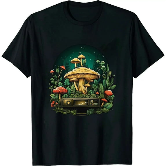 GOSMITH Music Television Wild Flower Mushrooms Logo T-Shirt