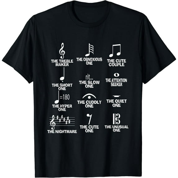 Leisuo Musical Notes Symbol Definition Humor Funny Christmas Gift Short Sleeve T-Shirt 88950-black