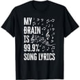 thumbnail image 1 of Leisuo My Brain Is 99% Song Lyrics Funny Singer Music Lover T-Shirt black, 1 of 5