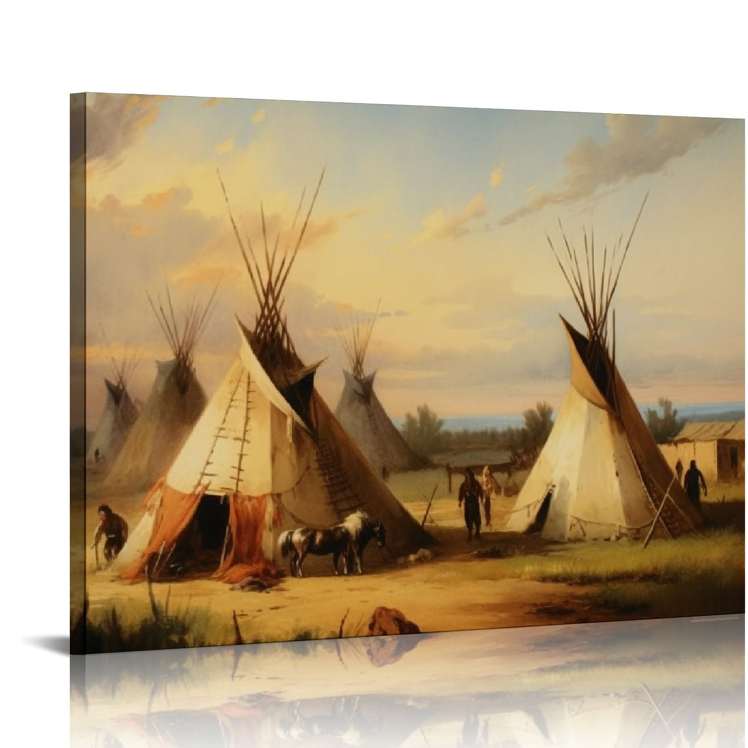 GOSMITH Native American Sioux Indians Teepee Canvas Art Poster And Wall ...