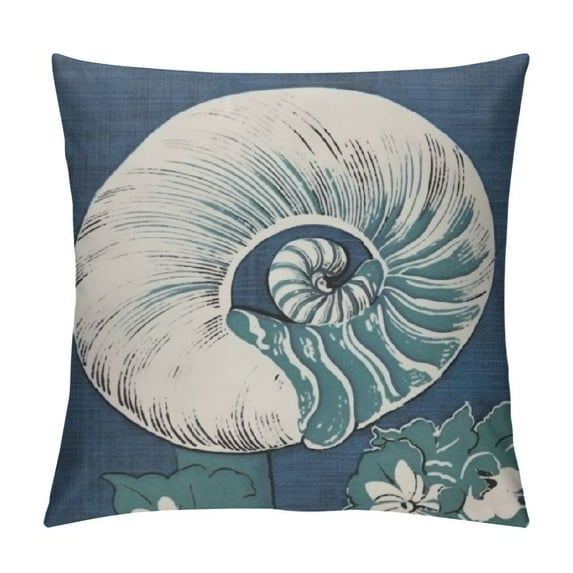 GOSMITH Nautical Coastal Blue Throw Pillow Covers Beach Starfish Coral Pillow Case Conch Pillowcases Nautical Decorative Cushion Cover for Sofa Outdoor Home Decor