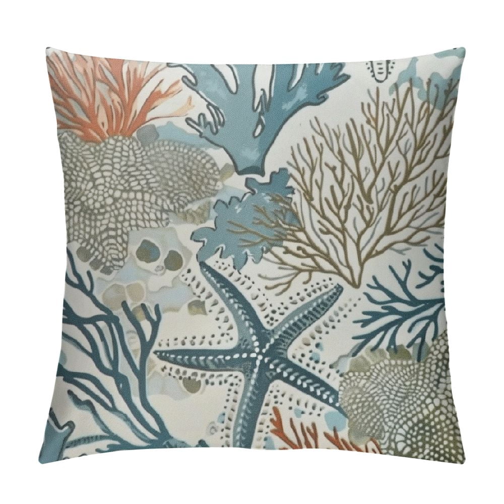 GOSMITH Nautical Coastal Throw Pillow Covers Beach Themed Ocean ...
