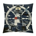 thumbnail image 1 of GOSMITH Nautical Decorative Throw Pillow Covers, Soft Lighthouse Rudder Pattern Square Cushion Case Set for Couch Sofa Bedroom Living Room, Sea Adventure Pillow Cases Pillowcases, 1 of 5