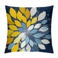 thumbnail image 1 of GOSMITH Navy Blue Yellow Pillow Covers  Yellow Gray Dahlia Floral Geometric Pillow Cases Elegant Geometry Flower Throw Pillows Spring Summer Home Decor for Couch Room Bed Cushion Outdoor, 1 of 5