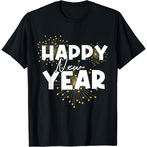 Leisuo New Years Eve Party Hello 2024 Happy New Year T-Shirt black