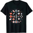 thumbnail image 1 of GOSMITH Nurse Medical Cross Hearts Beaker Lab Heartbeat RN LPN T-Shirt, 1 of 3