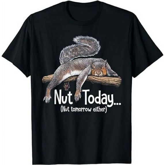 GOSMITH Nut Today Nut Tomorrow Either - Squirrel T-Shirt black