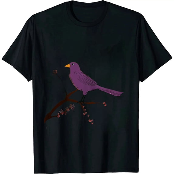 GOSMITH Orchid Wingz Purple Bird Perched T-Shirt